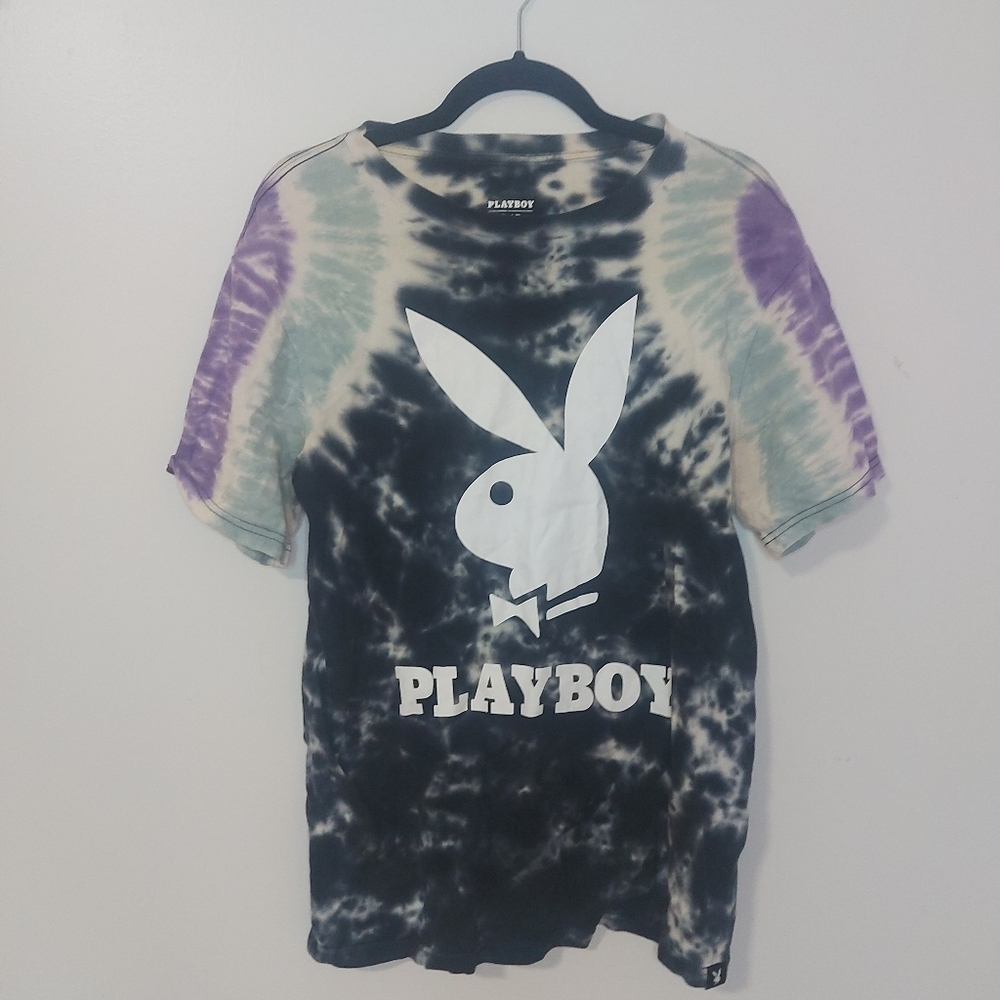 Playboy Tie-Dye T-Shirt - Black and Purple